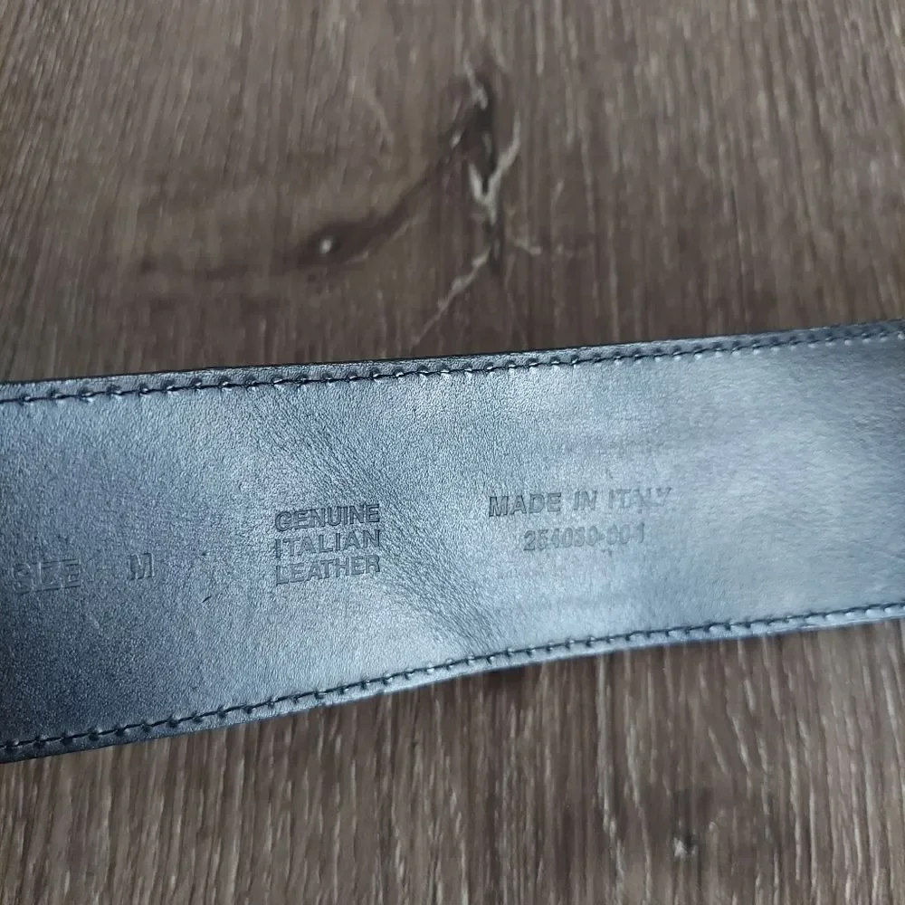 Banana Republic Black Italian Leather Belt Double Prong Buckle Size Medium